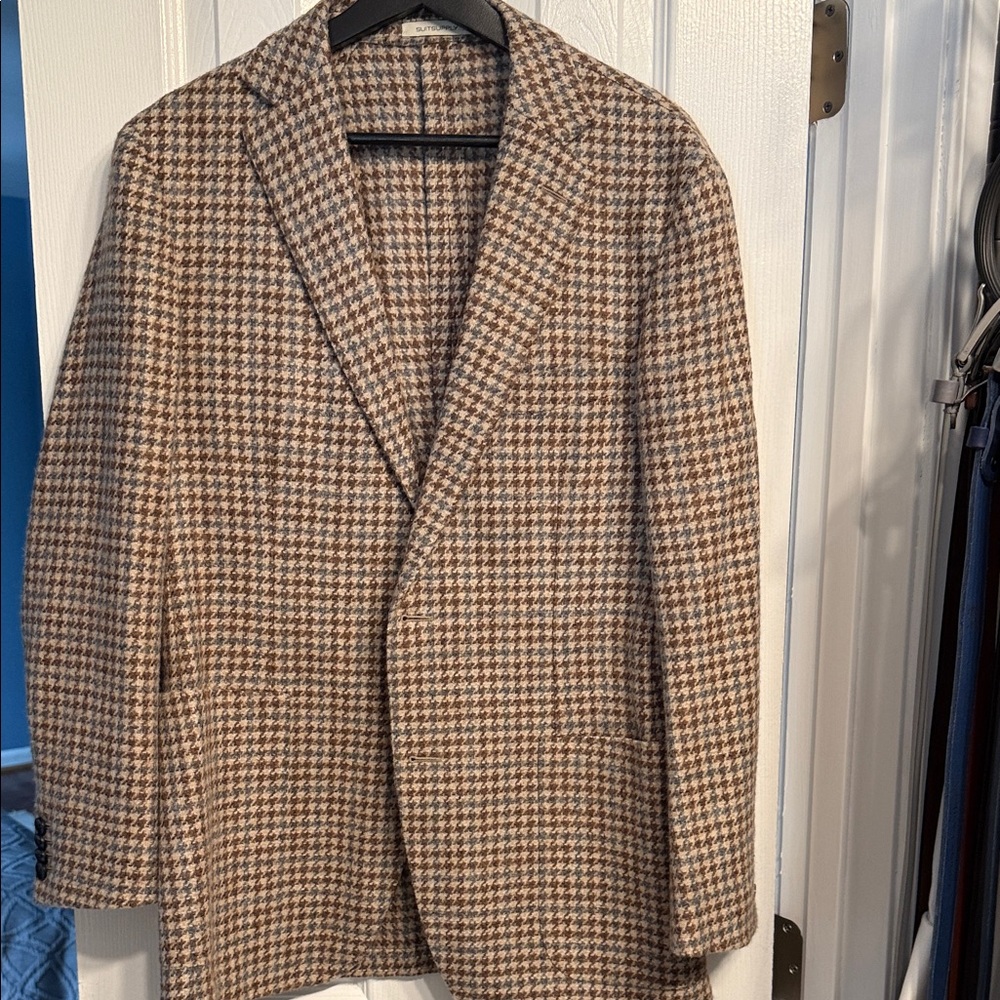 Suitsupply Brown Houndstooth Blazer